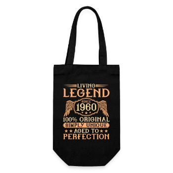 Living legend born since 1960 - 65th birthday - Gift Bag for Bottles - black - Front