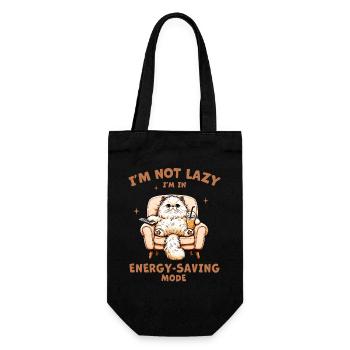 Lazy kitten saves energy - Gift Bag for Bottles - black - Front