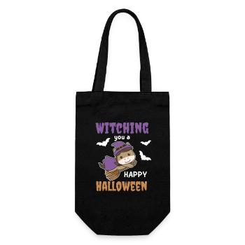 Pferd Hexe Witching you a Happy Halloween - Geschenkbeutel für Flaschen - Schwarz - Vorne