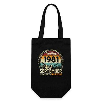44e anniversaire Millésime Septembre Année 1981 - Sac à bouteille - noir - Devant