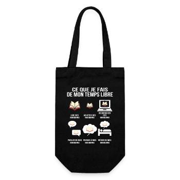 What I do in my free time Books Addict - Gift Bag for Bottles - black - Front
