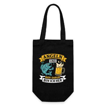 Soon dad FISHING AND BEER THAT'S WHY I'M HERE Funny - Gift Bag for Bottles - black - Front