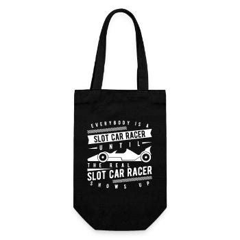 Un vrai coureur de voitures de slot se présente comme un cadeau Slotrace - Sac à bouteille - noir - Devant