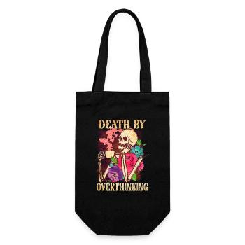 Mort par squelette drôle de réflexion excessive - Sac à bouteille - noir - Devant