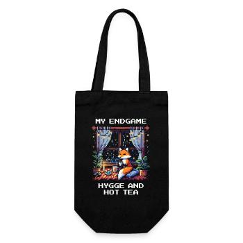 Fin de partie : Hygge et thé chaud - Sac à bouteille - noir - Devant