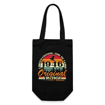 80 Years 1946 Vintage Retro Anniversary - Gift Bag for Bottles - black - Front