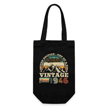 80 Years 1946 Vintage Retro Anniversary - Gift Bag for Bottles - black - Front
