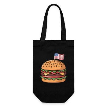  Cheeseburger Patriotic Independence Day 4th of - Geschenkbeutel für Flaschen - Schwarz - Vorne