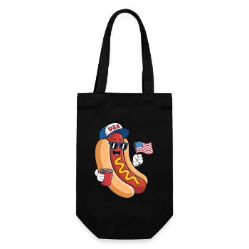  Hotdog Sandwich Lover Independence Day 4th of - Geschenkbeutel für Flaschen - Schwarz - Vorne