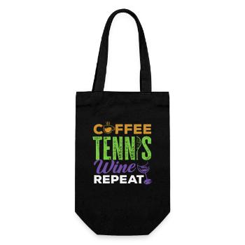 Tennis Coffee Wine Replay Tennis Player - Gift Bag for Bottles - black - Front