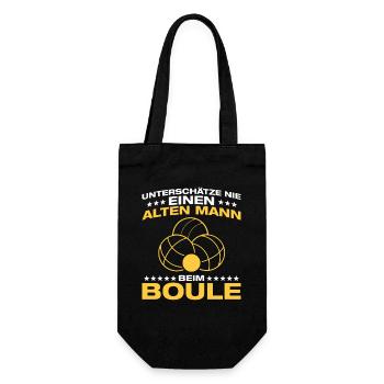 Playing boules Grandpa Petanque Boule player - Gift Bag for Bottles - black - Front