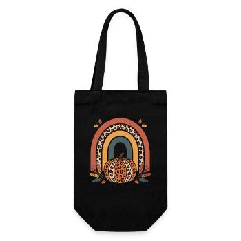 Pumpkin rainbow autumn - Gift Bag for Bottles - black - Front