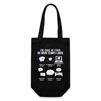 Ce que je fais de mon temps libre joueur de Belote - Sac à bouteille - noir - Devant
