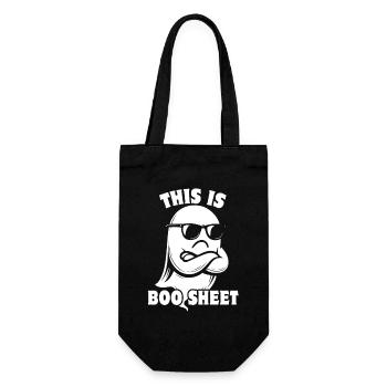 Fantôme d’Halloween - C’est la feuille Boo - Sac à bouteille - noir - Devant