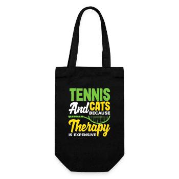 Tennis and Cats for Players - Gift Bag for Bottles - black - Front