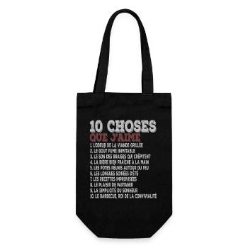 10 Things I Love Barbecue, Grilling - Gift Bag for Bottles - black - Front