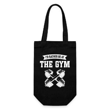 Ich wäre lieber im Fitnessstudio - Geschenkbeutel für Flaschen - Schwarz - Vorne