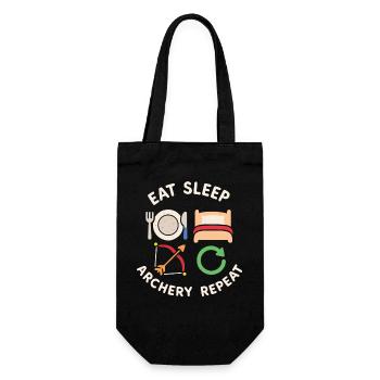 Eat Sleep Archery Repeat Funny Archer Bow - Gift Bag for Bottles - black - Front