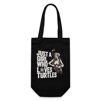 Just a girl who loves turtles - Gift Bag for Bottles - black - Front