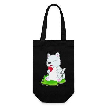 Katze Poker Pokerkarten - Geschenkbeutel für Flaschen - Schwarz - Vorne
