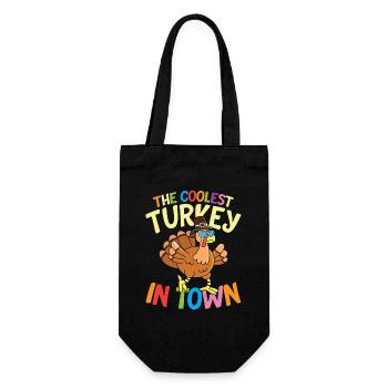 The coolest turkey in town - Geschenkbeutel für Flaschen - Schwarz - Vorne