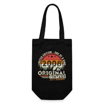 2008 Vintage Retro Birthday Gift - Gift Bag for Bottles - black - Front