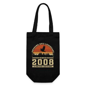 2008 Vintage Retro Birthday Gift - Gift Bag for Bottles - black - Front