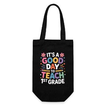  It's A Good Day To Teach First Grade Back To - Geschenkbeutel für Flaschen - Schwarz - Vorne