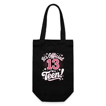 13th birthday teenager gift - Gift Bag for Bottles - black - Front