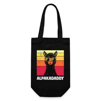 Expectant Father ALPAKAPAPA Retro Funny - Gift Bag for Bottles - black - Front