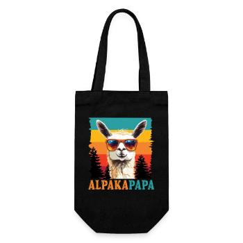 Pères ALPAGA PAPA Rétro Lama Drôle - Sac à bouteille - noir - Devant