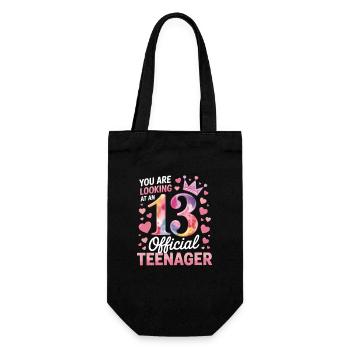 13th birthday teenager gift - Gift Bag for Bottles - black - Front