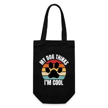 my dog thinks I'm cool - Gift Bag for Bottles - black - Front