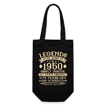 75e anniversaire né en 1950 - 75 ans - Sac à bouteille - noir - Devant