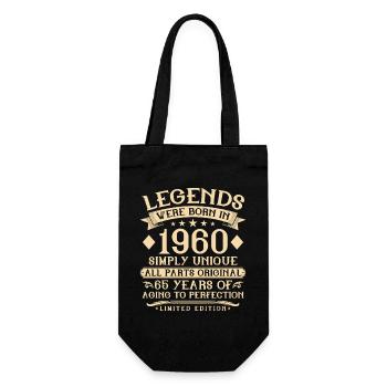 65th birthday born in 1960 - 65 years - Gift Bag for Bottles - black - Front