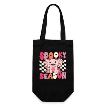Axolotl Halloween Groovy Devil Spooky Season - Gift Bag for Bottles - black - Front