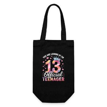 13th birthday teenager gift - Gift Bag for Bottles - black - Front