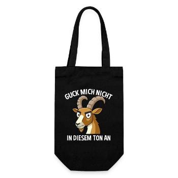 Guck Mich Nicht In Diesem Ton An Steinbock - Geschenkbeutel für Flaschen - Schwarz - Vorne