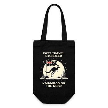 Känguru auf dem Weg im Retro-Design - Geschenkbeutel für Flaschen - Schwarz - Vorne