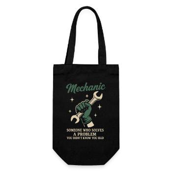 Mechanic Problem Solver Garage Funny Saying - Gift Bag for Bottles - black - Front