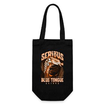 Serious About Blue Tongue Skinks Reptile Keeper - Gift Bag for Bottles - black - Front