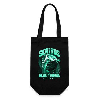 Ernsthaft über Blauzungenskinke Reptilienhalter - Geschenkbeutel für Flaschen - Schwarz - Vorne