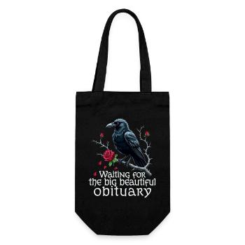 Black Raven with Roses and Skull - Gift Bag for Bottles - black - Front