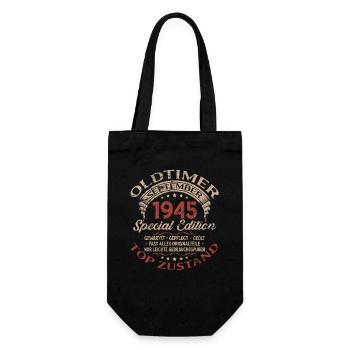 80th birthday gift vintage car September 1945 - Gift Bag for Bottles - black - Front