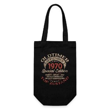 55th birthday gift vintage car September 1970 - Gift Bag for Bottles - black - Front