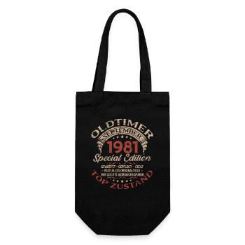 44th birthday gift vintage car September 1981 - Gift Bag for Bottles - black - Front