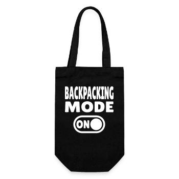 Backpacking Mode ON  Abenteuer und Reise Lifestyle - Geschenkbeutel für Flaschen - Schwarz - Vorne