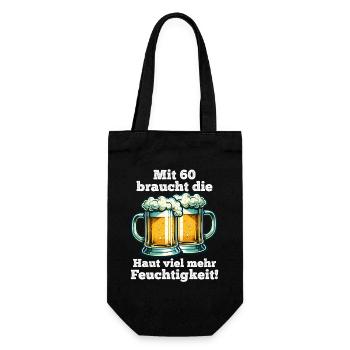 Chopes à bière avec inscription humoristique 60e anniversaire - Sac à bouteille - noir - Devant