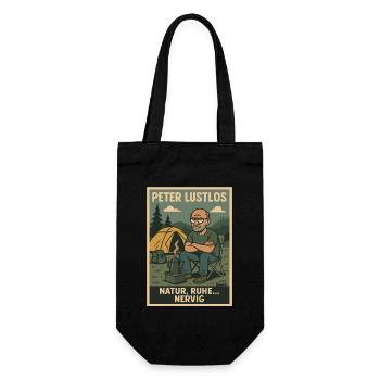 Peter Lustlos Natur Camping Design - Geschenkbeutel für Flaschen - Schwarz - Vorne