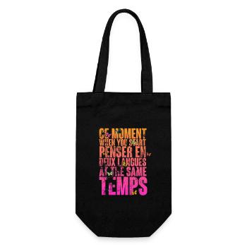 COOL SAYING FOR MULTILINGUALS, INTERNATIONAL - Gift Bag for Bottles - black - Front